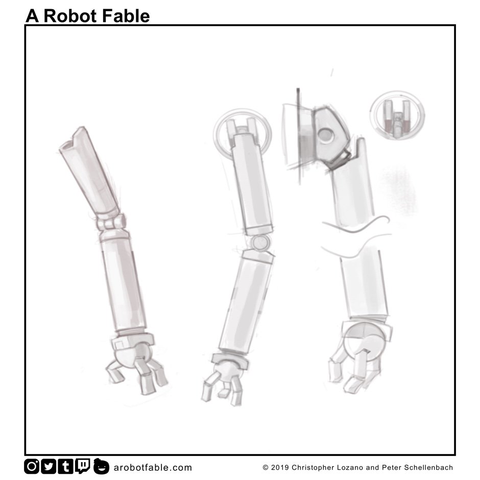 ARobotFable's tweet photo. Some #arm #designs . #sketches #robots #robotart #robotcomics #art #designs #charactersketch #originalcharacter #comic #comics #ipadpro #procreate #drawing #fable #book #illustrations #characterdesign https://t.co/zcbVdFUL0L