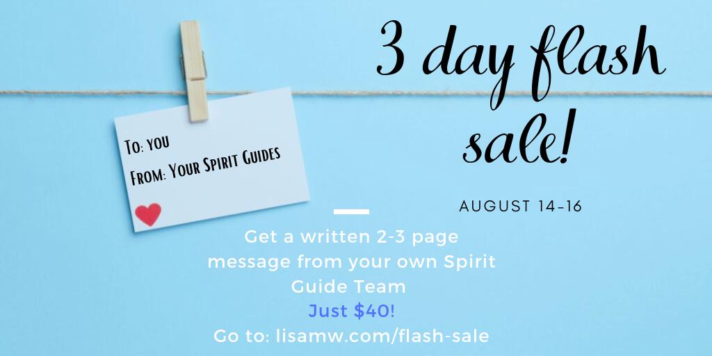 LisaMW77's tweet photo. Y'all, I never offer this but my own Guides shoved me hard this morning and said "Make them an offer they can't refuse" - and so I did. 

I'm one of the best channels for Spirit Guides around. (Seriously) Take advantage of this 3 day sale and snag a reading tailored just for you. https://t.co/n4bJZ6rgPo