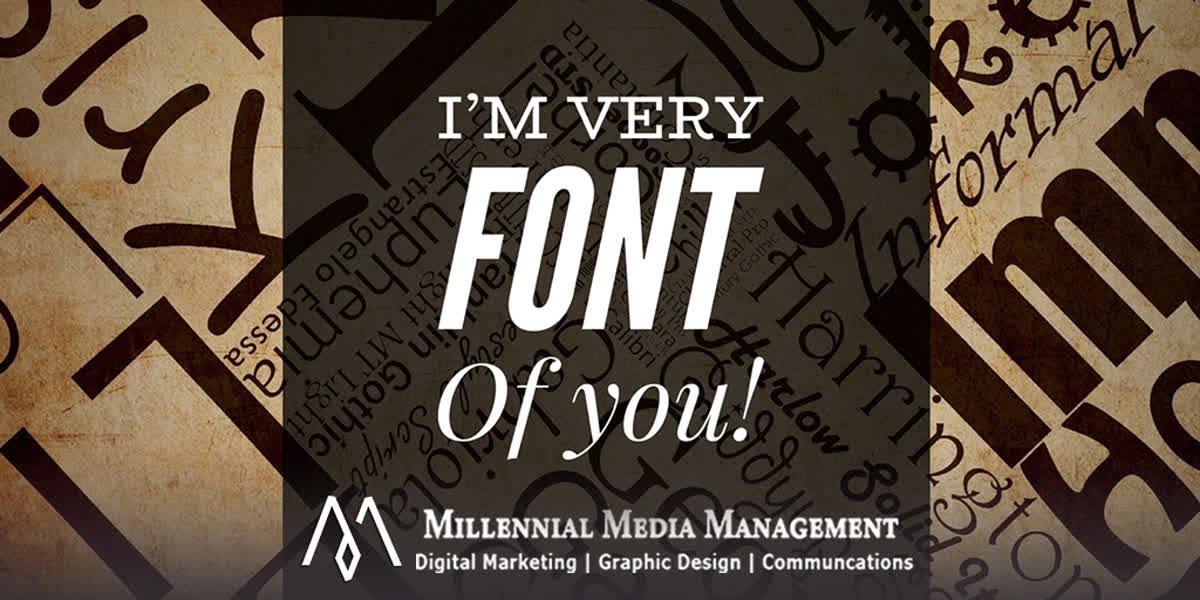 mrmillennialman's tweet photo. Choosing the right variations of fonts is often one of the most important parts of the design process. A thoughtfully chosen typeface palette can be the foundation that makes your design come together. #graphicdesign #millennialtip https://t.co/NGsmjegmCZ