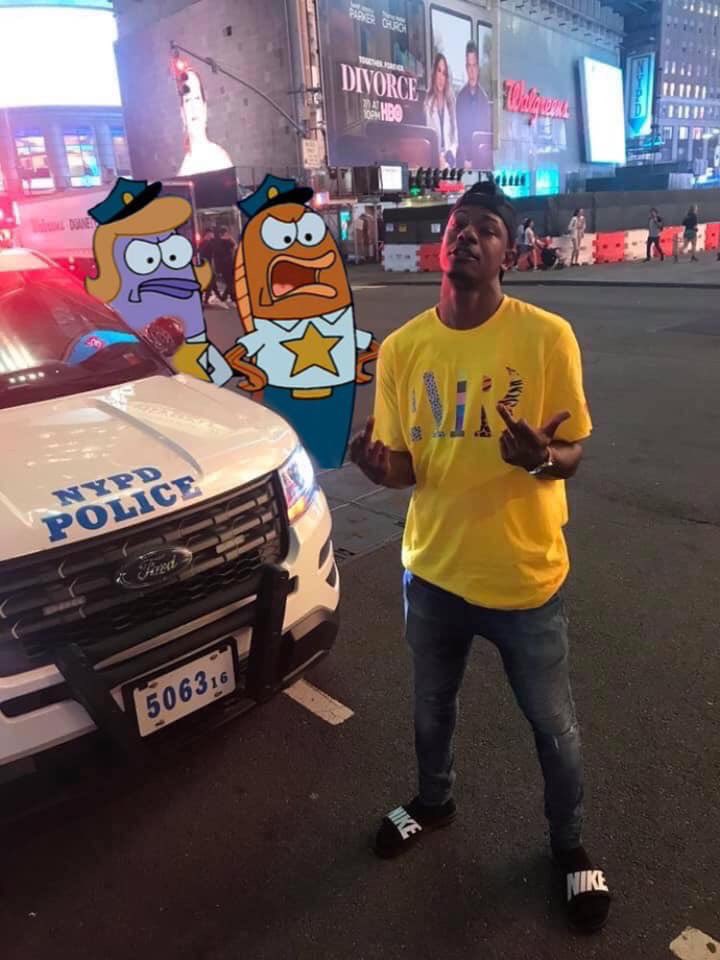 user37589056's tweet photo. He wanted people to photoshop police chasing him 😭😭😭 https://t.co/PWEIukrFrK
