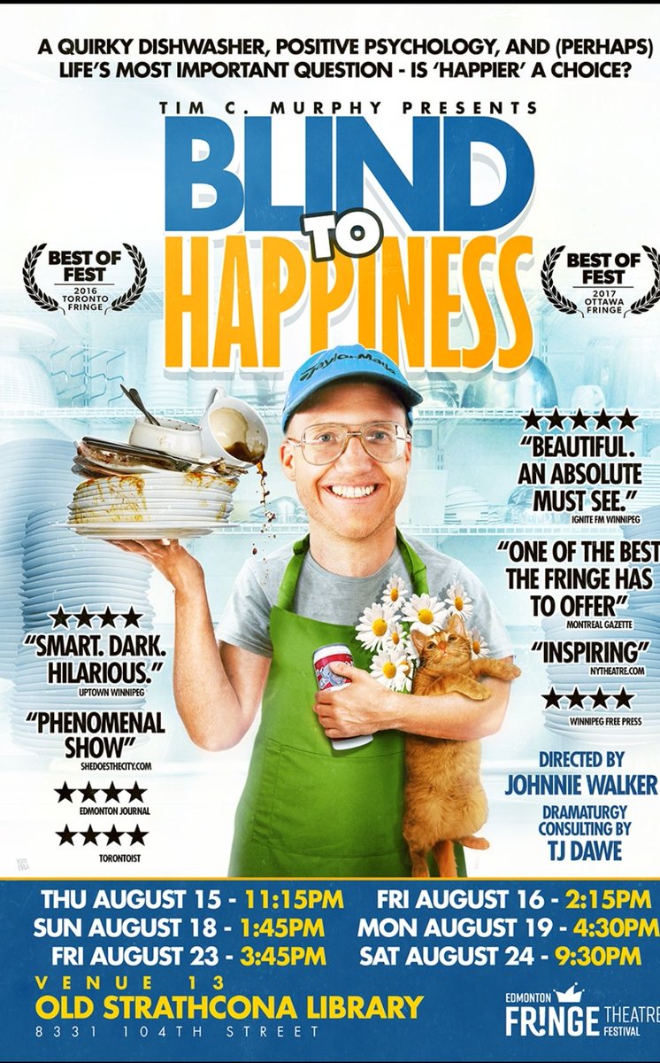 timcmurphy's tweet photo. Hey #yegfringe #yegtheatre fans! 

WIN FREE TICKETS!

BLIND TO HAPPINESS opens tomorrow night at the not so friendly 11:15pm time slot. I'd love to have a nice crowd - so...

RETWEET or LIKE to 
WIN FREE TICKETS! 

I'll DM you to arrange. 

Thank you!! https://t.co/vqCs8GYa3j