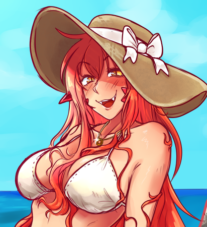 Miia(s) on the beach 🐍 comm collab with @Plasmidhentai