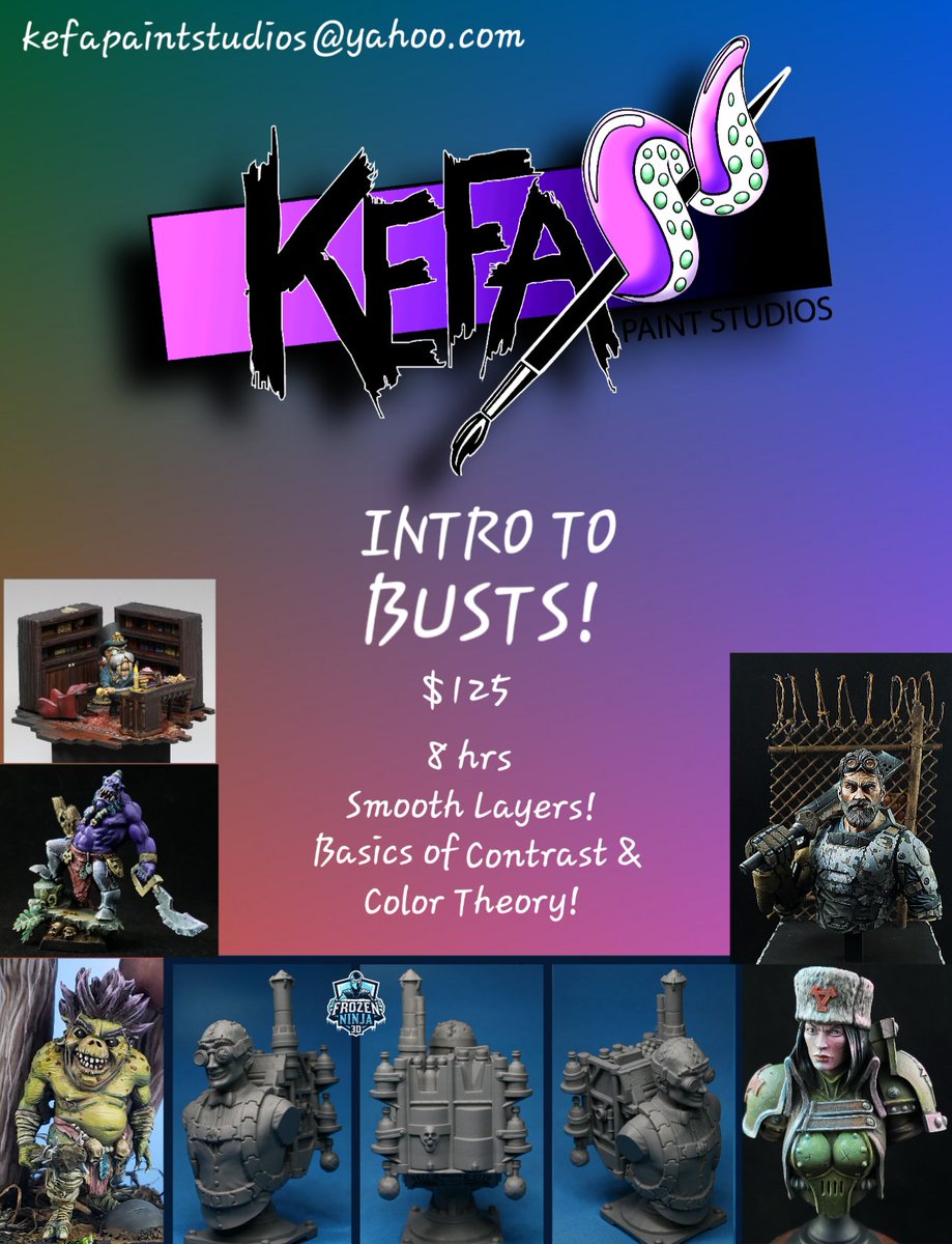 DModdities's tweet image. I will be teaching an introduction to painting busts in Greenfield Indiana on October 26th and in Berkley Michigan on February 22nd. If anyone is interested in these classes please let me know and I'll get you set up!