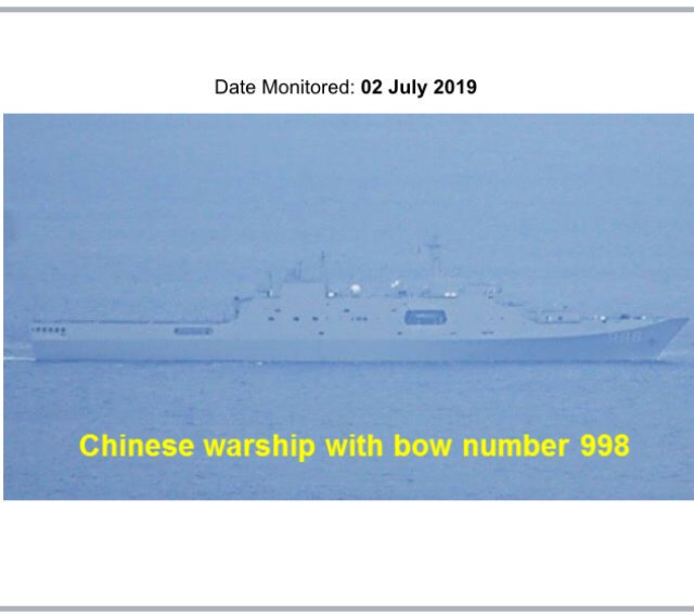 manilabulletin's tweet photo. LOOK: Photos of 4 Chinese warships that entered Philippine waters, particularly at Sibutu Strait in western Mindanao, without notifying the Philippine government (📷 AFP- Western Mindanao Command) | via @aaronrecuenco https://t.co/N2X6m47my4