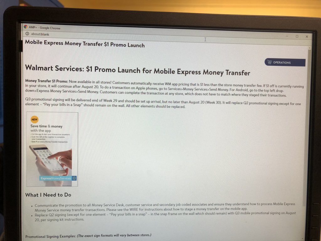 XrpEric's tweet photo. @XRPNews_ @digitalassetbuy @BakkupBradley @BankXRP @ipinky77 What is new for us is a Q3 $1 off promotion launch for mobile express money transfer  customers have to use the express money transfer on the Walmart app https://t.co/xwgYwTmNPC
