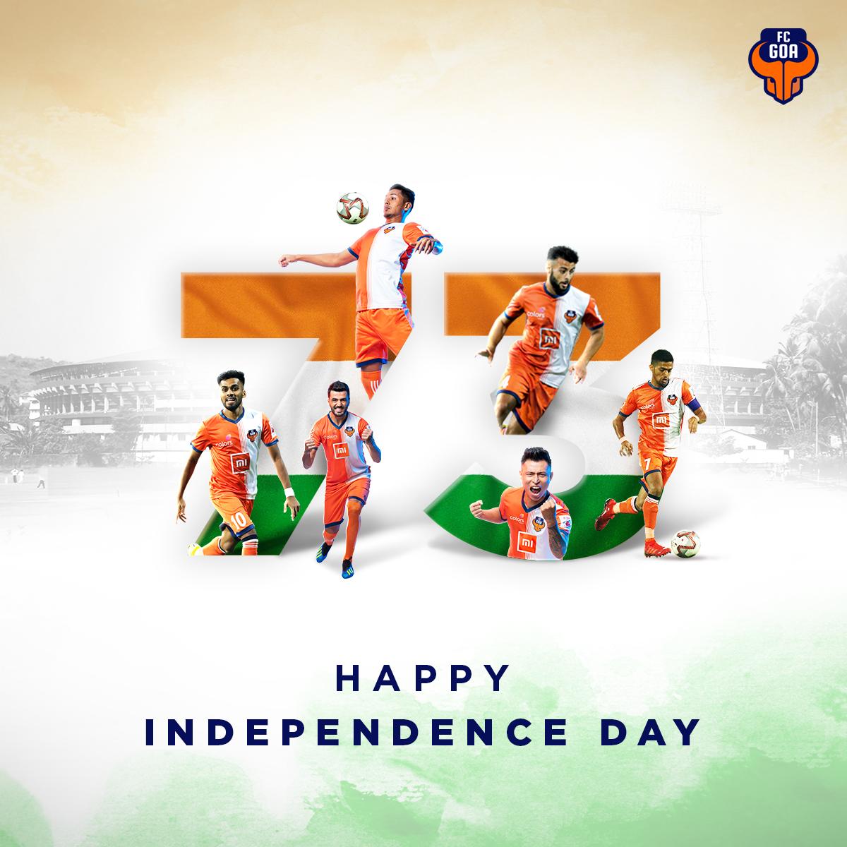 FCGoaOfficial's tweet photo. FC Goa wishes everyone a very Happy Independence Day! 🇮🇳

#IndependenceDay #NowWeRise https://t.co/tDq7JDYo59