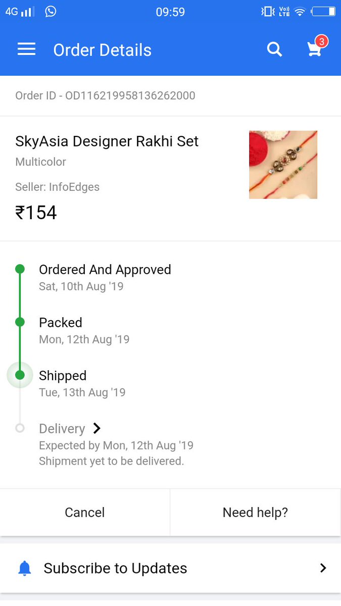 kranandtwts's tweet photo. @Flipkart Order was supposed to be delivered on 12th. NO updates till now. #Order ID - OD116219958136262000 https://t.co/uLwk6Z3KEm