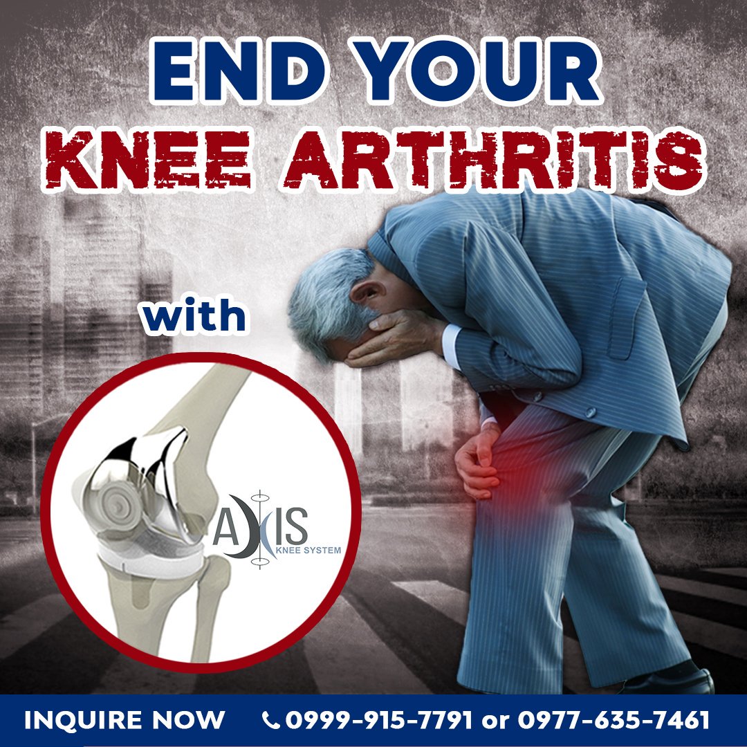 OII_ortho's tweet photo. END YOUR OSTEOARTHRITIS with AXIS KNEE SYSTEM - A high quality and affordable total knee replacement!
✔️ Developed in partnership with DOST-PCHRD
✔️ Registered in FDA Philippines
✔️ Designed and manufactured in an ISO certified facility
✔️ Has 500+ successful TKR cases nationwide https://t.co/ugaEJhw5BW