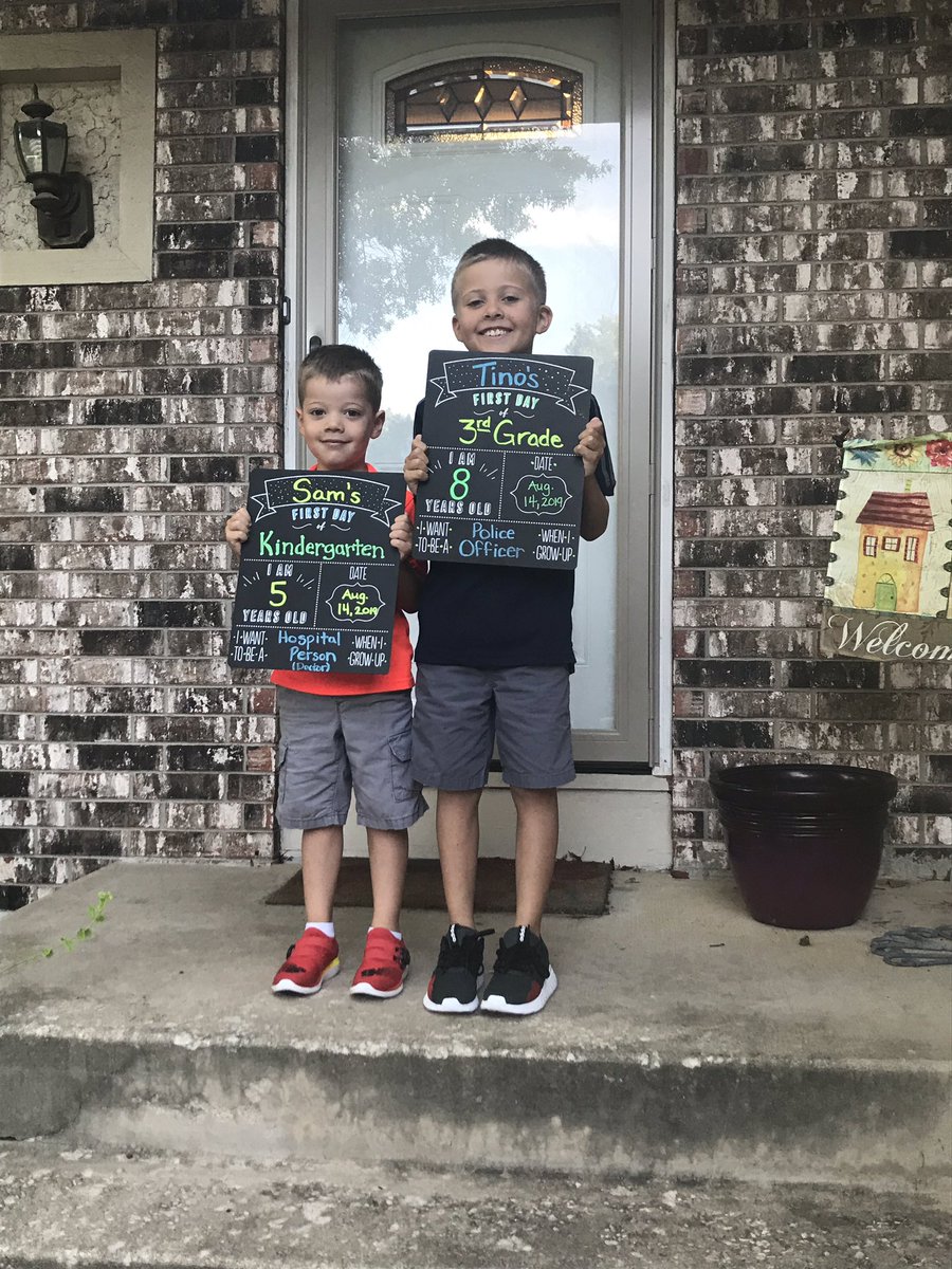 Tara_Terrones's tweet photo. My own kiddos started kindergarten and 3rd grade today!  They both say they are excited to go back tomorrow. 😁 https://t.co/zJiwlbXuo8