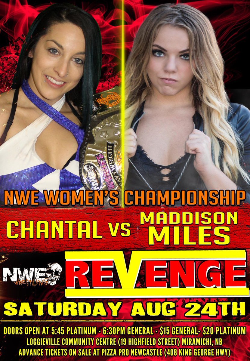 It will be @nweprowrestling Women’s Champion vs @WrestlingIHW Women’s Champion at #NWEREVENGE as @mxwrestler defends her NWE Women’s Championship against IHW Women’s Champion @Maddison_Miles. Who will leave as the NWE Women’s Champion next weekend at REVENGE? #NWEWomensDivision