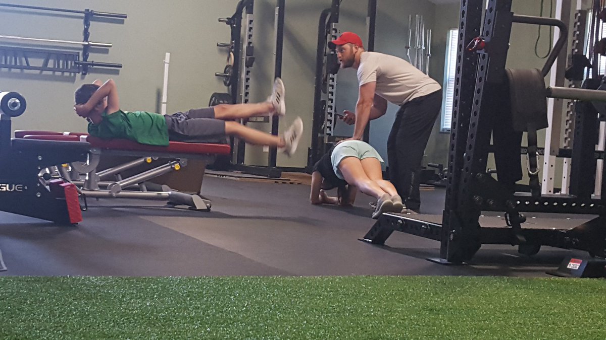 MMiller22IA's tweet photo. These two getting stronger today. Coach Johan can really push them beyond what they believe they can do. #Proud #Soccer #TrainAtlasStrong https://t.co/zRJqdGP8Ea