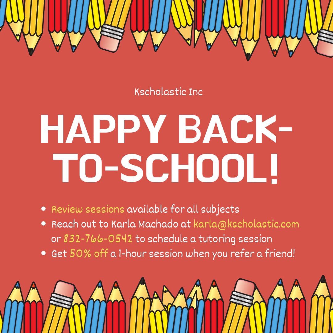 Kscholasticinc's tweet image. We hope all our students enjoyed a great first day. Our tutoring team is all ready to kick off the new school year as well, so if you&apos;d like to schedule a session, please don&apos;t hesitate to reach out to us! 
#BackToSchool2019 #HoustonTutors #FirstDayofSchool #MondayMood