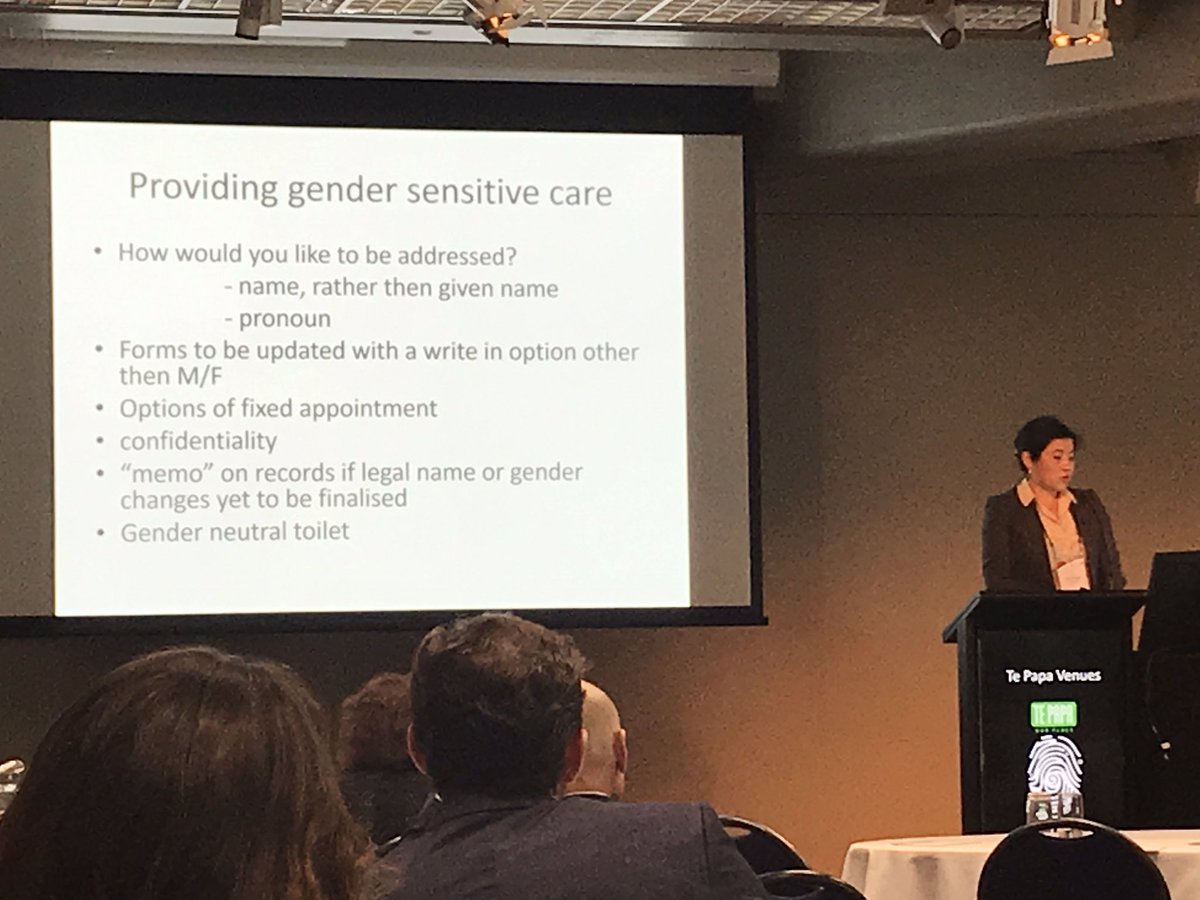 sharonmjay's tweet photo. #GenderSensitiveCare talk from Rita Yang (Plastic Surgeon) discussing her #GenderAffirmation surgery experience at #RACSNZ19. “Diversity is like getting invited to a ball, but inclusion is being asked to dance” 💃🏽 #correctpronouns #PATHA #inclusion #diversity #inclusion https://t.co/8DLkt5KMLs