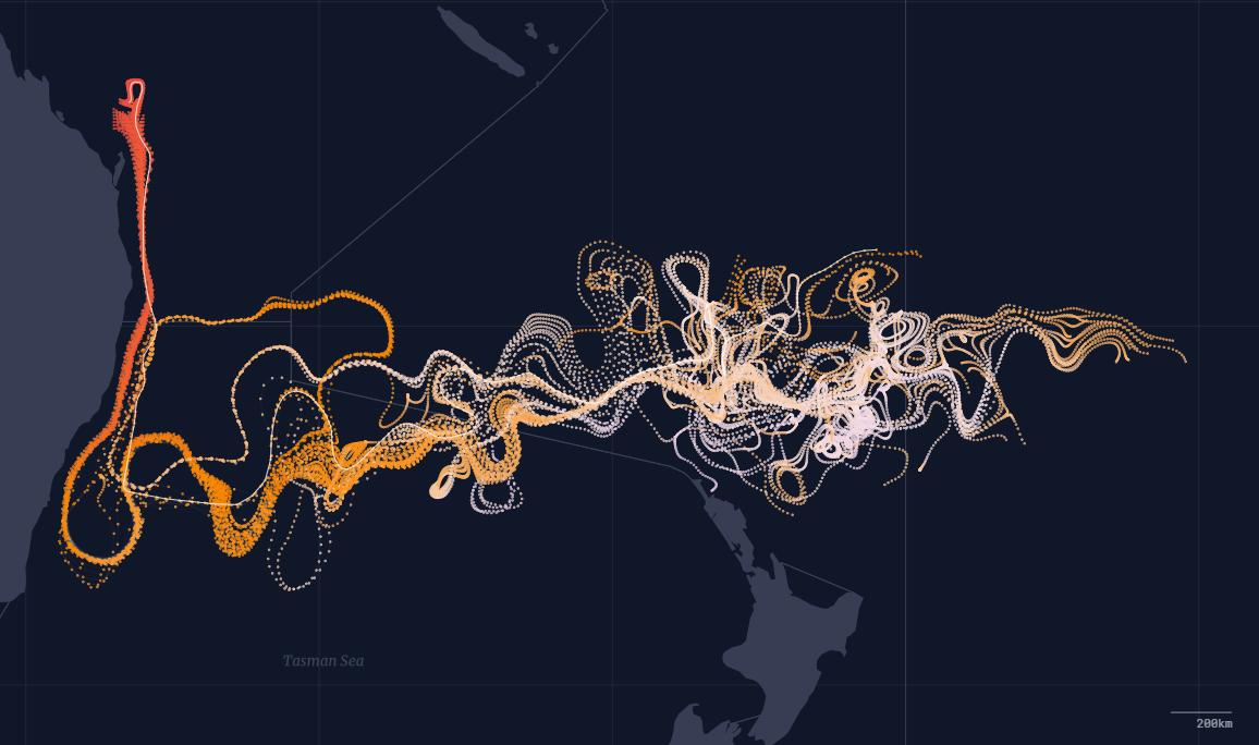 MartinaADoblin's tweet photo. Adrift has accumulated 833 simulations amongst 160 users! Look what we have started to discover... Spatial patterns in planktonic trajectories that show microbes drifting to New Zealand!
#Aus_ScienceWeek @uts_c3 @UTSEngage @CitSciOZ #microbes
Join in at: https://t.co/PmlCDRYBM8 https://t.co/djy1AV8oKm