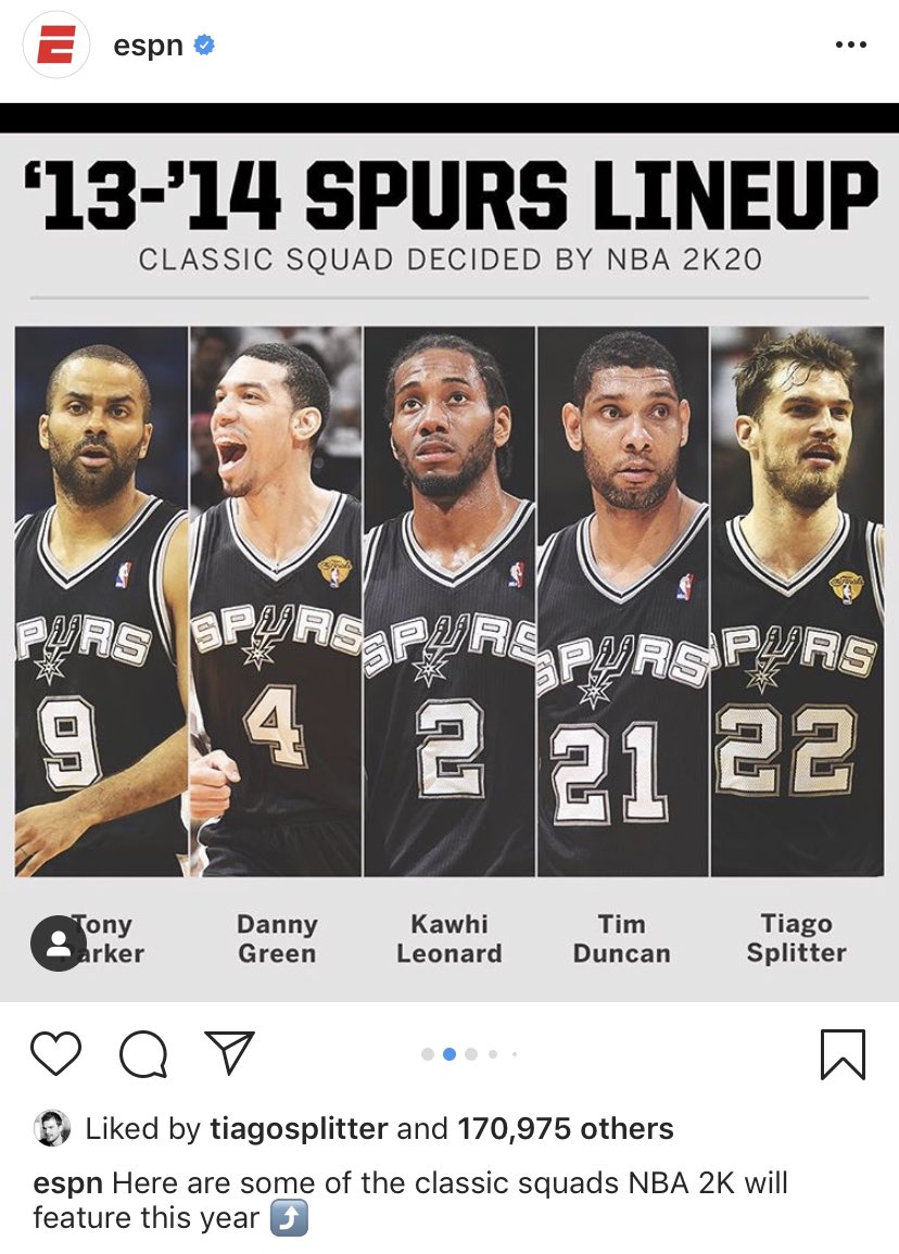 tiagosplitter's tweet photo. Who will play with this squad on 2K? Little hint: I get buckets on 2K! 😁💪🤙 https://t.co/1y48UVDDEy