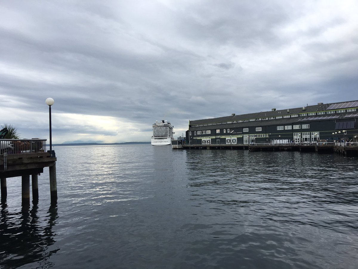 2sidedcruising's tweet photo. Hanging out at the dock in #Seattle watching @CruiseNorwegian Bliss. We can’t wait for our #Alaska cruise. This time with a baby in tow! https://t.co/o2z6xixFts