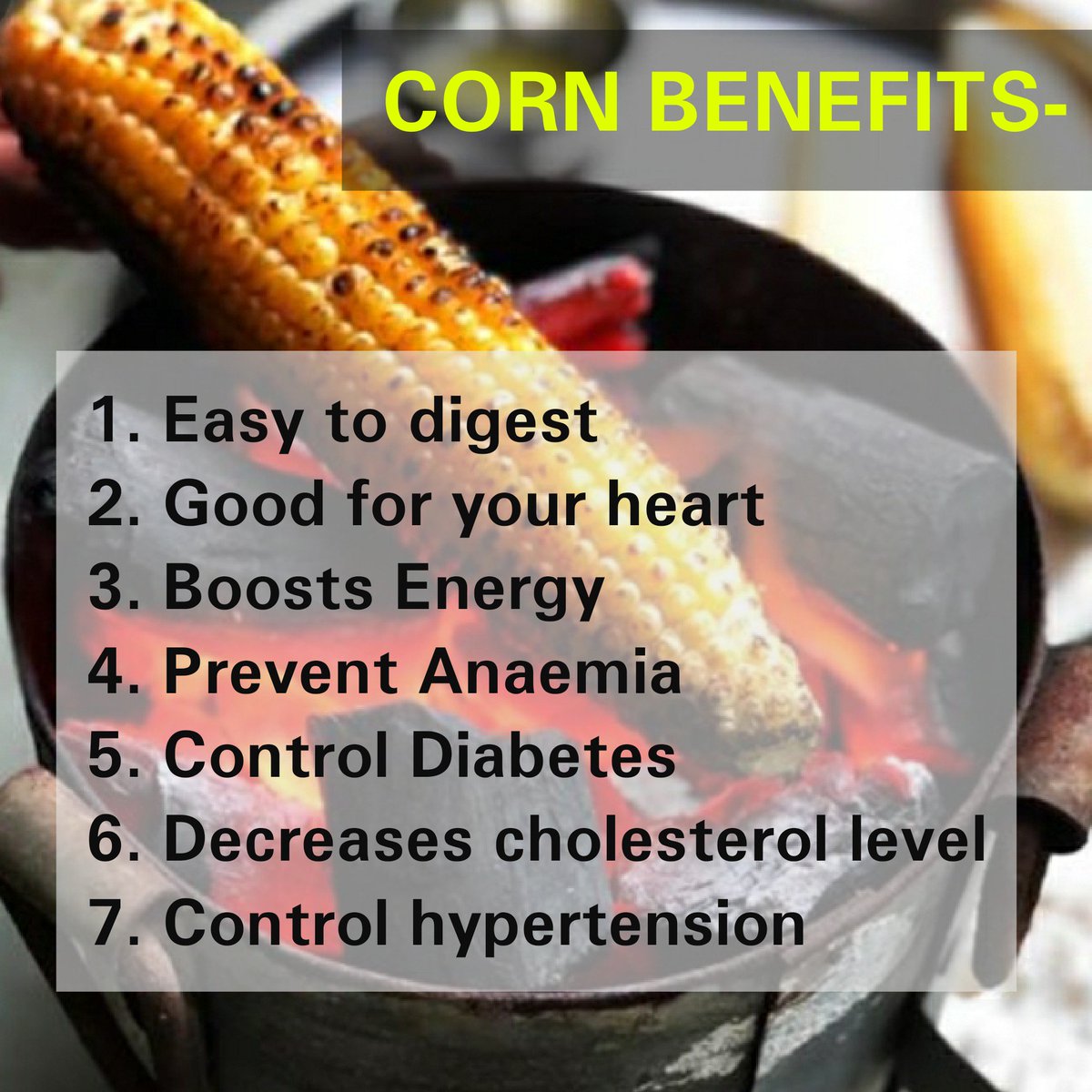 apoorvaranu's tweet photo. Eating roasted #corn with salt and lemon juice rubbed over it during the #monsoon season is a pleasure for body. Corn is very rich in minerals, fibres and vitamins. 
#health #healthylifestyle #healthcare #diet #nutrition https://t.co/C9dxJYImix