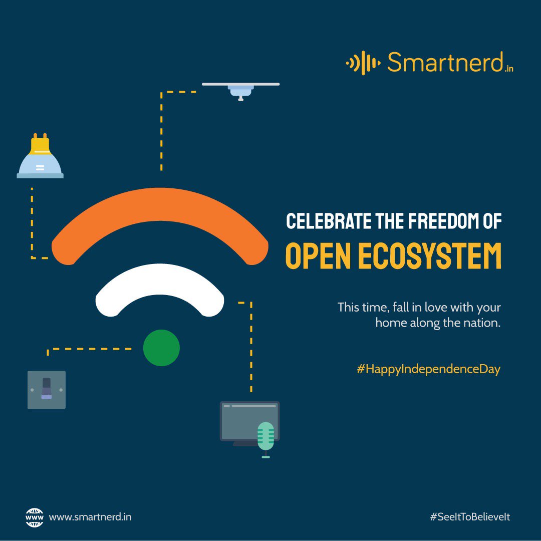 smartnerdindia's tweet photo. Just like our grandeur secular nation, we believe in building an environment where different appliances co-exist together in your homes.
Let’s build a secular nation and an open ecosystem of home automation.

#HappyIndependenceDay #seeittobelieveit #smartnerd #homeautomation https://t.co/bVqFK5BL1o