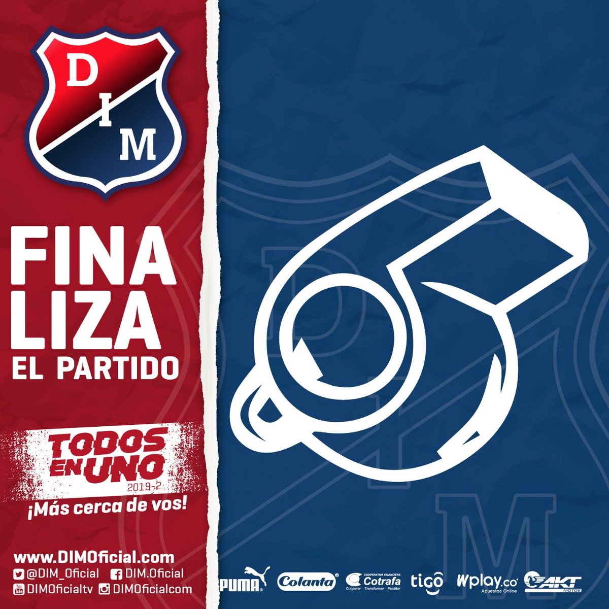DIM_Oficial's tweet photo. 🔴🔵🙌 Estamos en cuartos

#DIMRadio1440AM #MillosvsDIM 2-2 (@Germancanoofi x 2).

#VamosMedellín, siempre, siempre con vos. https://t.co/rTvn4IePdE