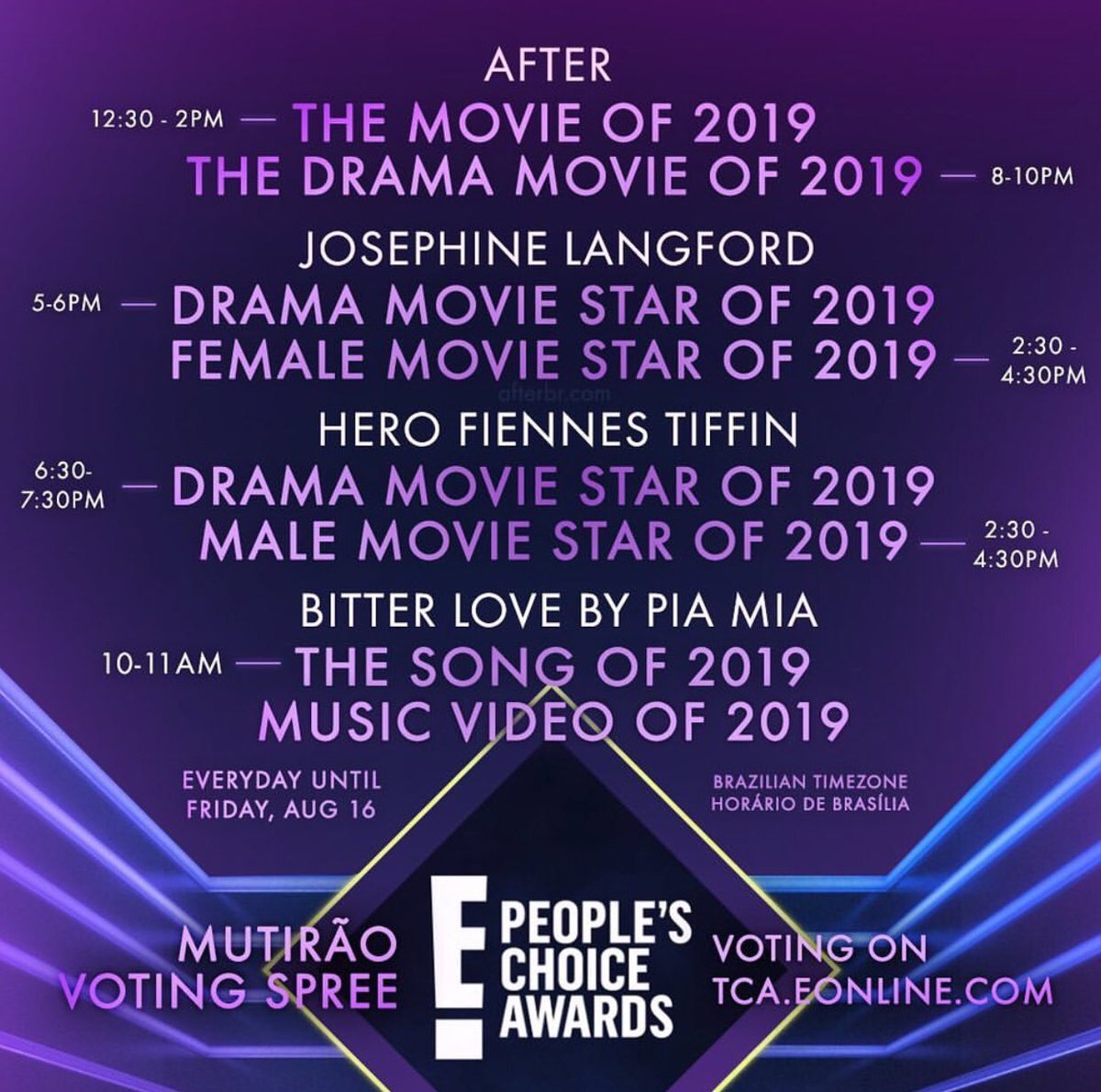 hessanatorph's tweet photo. We already made it to the #TeenChoiceAwards so as the #PeoplesChoiceAwards!
Vote now to nominate #JosephineLangford #HeroFiennesTiffin #AfterMovie to be part of #PeoplesChoiceAwards nominees.
We can do this #Afternators #Hessanators #Herophine! ๐ https://t.co/Nw8vZ5BJcT