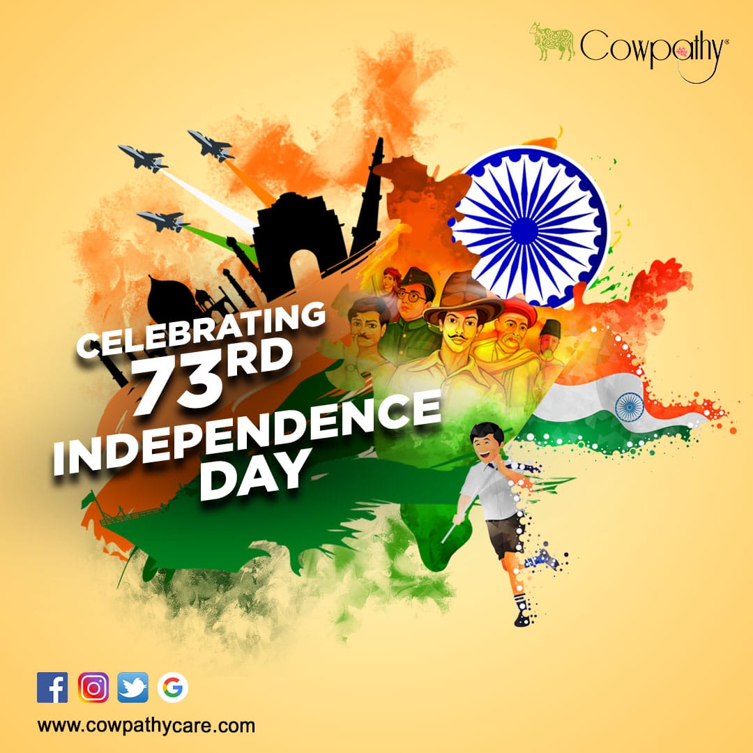 CowpathyCare_'s tweet photo. Let us honour every patriot, because without them, freedom would not have existed. What they did, we can never repay. Happy Independence Day to all Indians from team #Cowpathy.

#15august #independenceday #happyindependenceday https://t.co/gU0IyS91zE