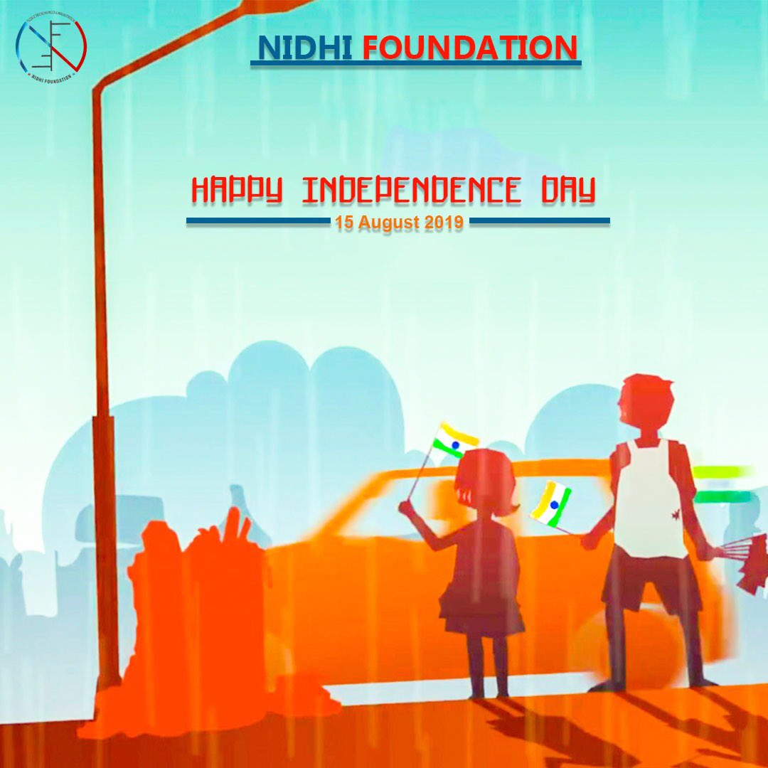 NidhiFoundation's tweet photo. It fills us with pride to see my flag fly high and spread happiness and great joy of freedom all around. On this occasion, let's cherish harmony and peace with togetherness. Entire Nidhi Foundation family wishes everyone a very Happy #IndependenceDay2019 https://t.co/LHVJwIAHwI