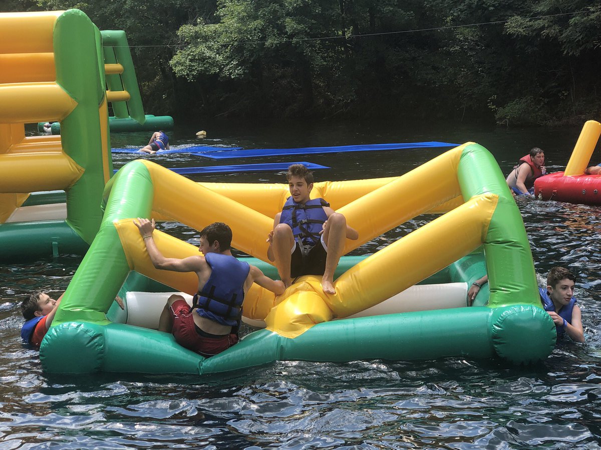 NCSYRTC's tweet photo. Week #3 is underway! After Shacharis and breakfast in Teaneck, we boarded the busses for a day at Guppy Gulch Aqua park before the loooooong drive to Cleveland! #bestsummerever #ncsyrtc https://t.co/ut1jUfKgtn