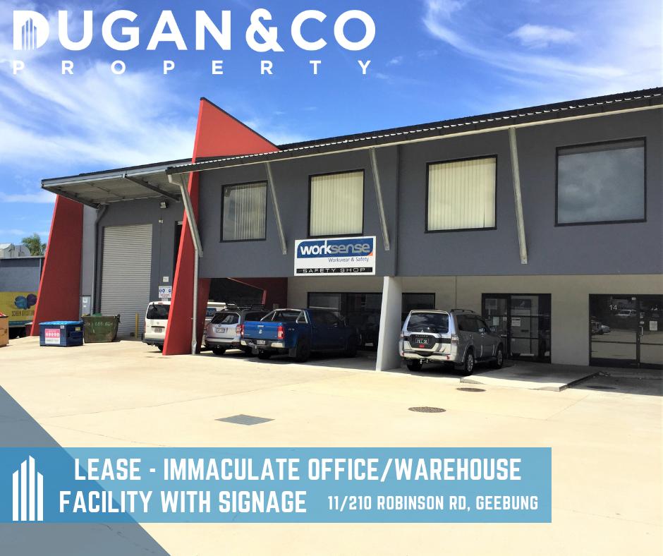 Duganandco's tweet photo. Property of the Week - Immaculate Office/Warehouse Facility with Signage - Call Juma 0450 360 321 for more information! #duganandco #australiatradecoast #cre https://t.co/IsZR1O8FDY