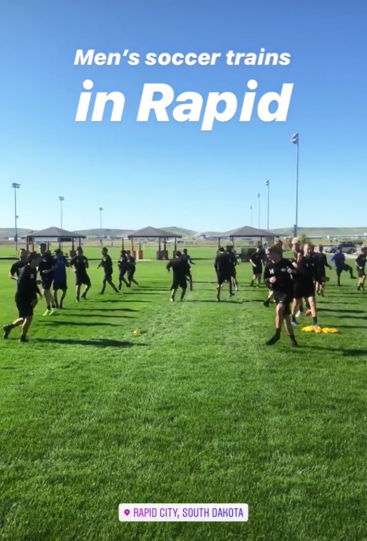 DWUMensSoccer's tweet photo. Thank you, @kashmonayyyye3 for allowing us to train on this awesome field! Thank you, @RushmoreTramway for the great experience! https://t.co/ygaypfZShv