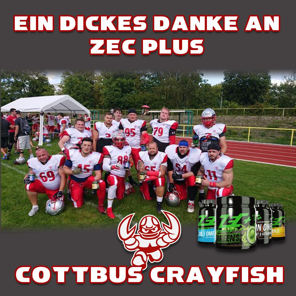 CottbusCrayfish's tweet photo. Die Cottbus Crayfish bedanken sich bei https://t.co/Q5T4ycBHLL und Ihrem Geschäftsführer Matthias Clemens Zec+ für die Booster die uns zur Verfügung gestellt worden sind.
#AmericanFootball #CottbusCrayfish #Zecplus #MatthiasClemensZecplus #Booster #Mineralstoffe #Nährstoffe https://t.co/MKhdUm7Ott