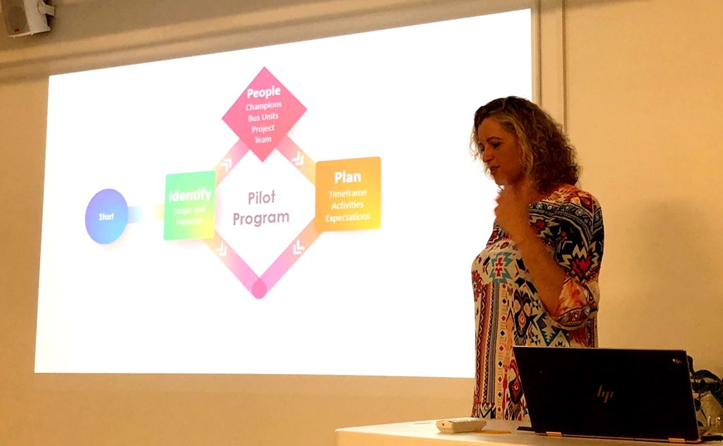 hadwinfung's tweet photo. It was such a pleasure to have @debbieireland present to the Sharepoint User Group, sharing her stories / insights / tips around #Office365 from adoption to training &amp; continuous changes. #PerthSPUG https://t.co/rGeVtZZBCh