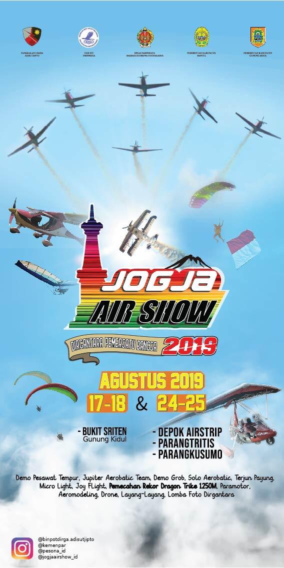ppdadisucipto's tweet photo. Salam Dirgantara
SWA BHUWANA PAKSA!!
@jogjaairshow_id
 hadir kembali dgn atraksi menarik!
17-18 Agustus 2019 di Bukit Sriten, Gunung Kidul
24-25 Agustus 2019 di Depok Airstrip, Parangtritis, Parangkusumo
Pastikan airbro &amp; airsist hadir ya!😎 @starjogja @infoseni_ @infojogja https://t.co/NbkN8YoMUW