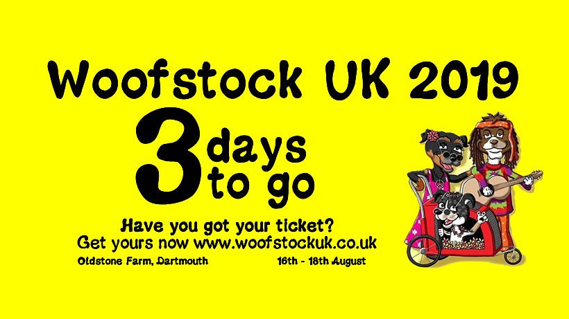 3 days to go till @woofstockuk
#woofstockuk2019 #woofstock  #Devon #Dartmouth #whatson #whatsondevon #dog #festival #dogfestival #dogshow #dogsofwoofstock #woofstockuk #countdown #woofstockcares #tickets #cartoon