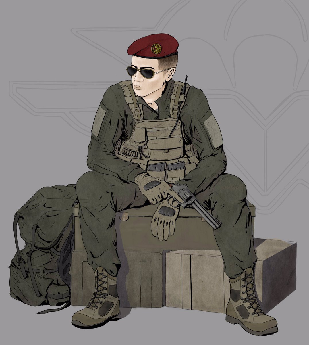 Smiling_Buddhx's tweet image. Je n’ai pas eu la motivation de rajouter  le camouflage 😪. #1erRCP #armeedeterre #para #digitalart #art #army