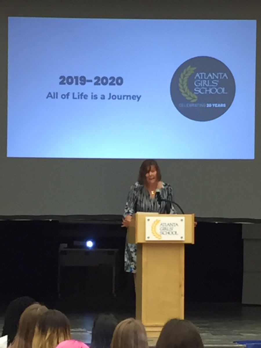 joygprince's tweet photo. A welcome from @kristaparker, our new upper and middle school director to open the school year. Class of 2020 Circle of Sisters will lead us throughout the year in weekly Assembly and student programming. @ahillgill @AGSHurricanes @kristaparker #thisisAGS #20yearsofAGS https://t.co/P4PuRxqVjx