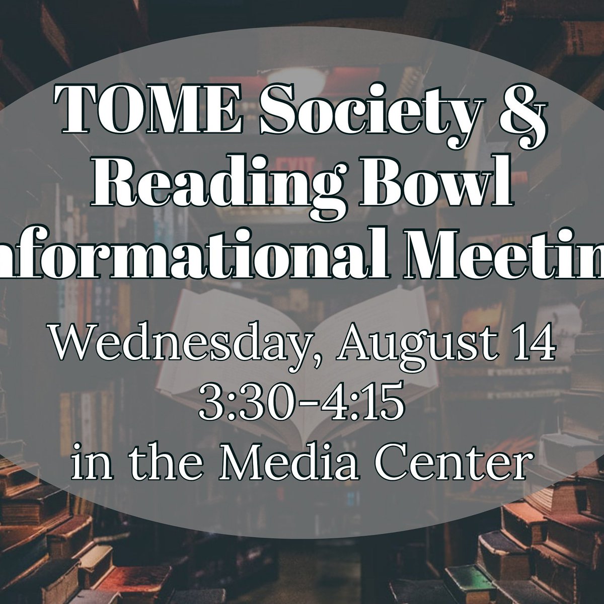 NanLanford's tweet photo. Hope to see a bunch of @CVHSGrizzlies readers at our first Tome Society and Reading Bowl meeting! #readview @TomeSociety https://t.co/HWMYxGhI7Q