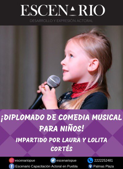 ¡Abrimos un nuevo diplomado para los más pequeños!
La maestra <a href="/_lauracortes/">Laura Cortes</a> y la Reina de la Comedia Musical <a href="/lolacortesreal/">Lola Cortés</a> estarán impartiendo un diplomado para niños, pero no solo eso los niños podrán actuar con ellas en el montaje final de Vaselina.
¡inscríbete ya!