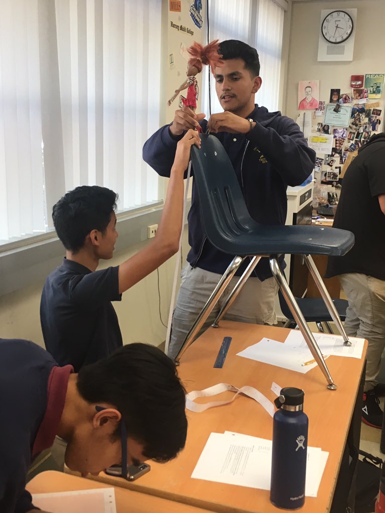 MapleLeafMath's tweet photo. Great first day of class.  Barbie bungee is both fun and academic. Sets a great tone of discovery and exploration in math.  Preuss students back at school for 2019-20! https://t.co/DTibo2LeN6