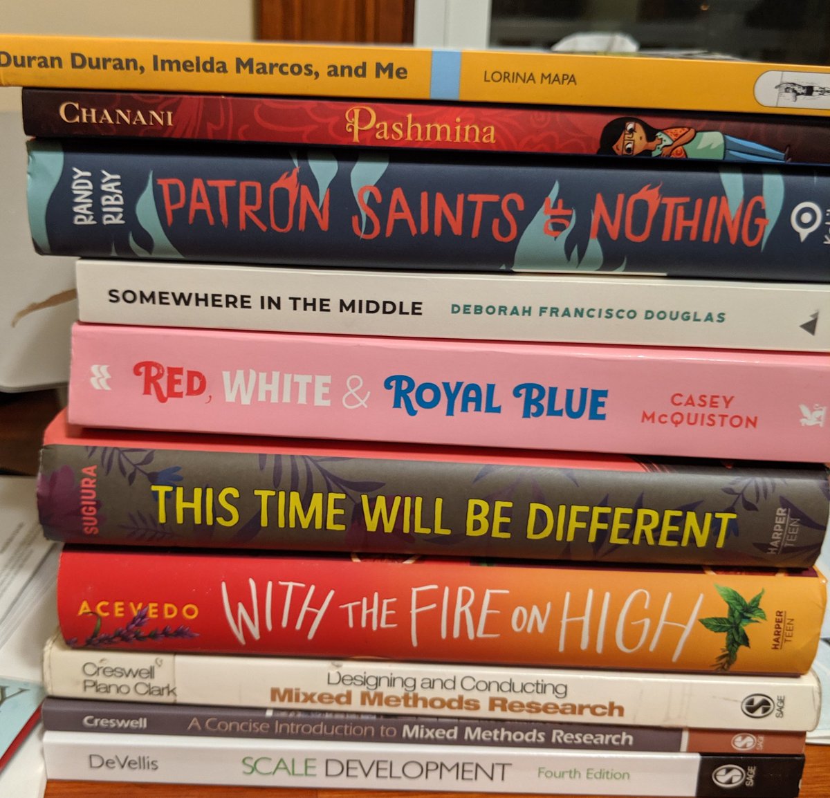 cmleider's tweet photo. As summer starts to wind down I'm taking note of the #SummerReading I did in June and July. Here's a pic of some of my favorites and I'll be adding some of these into #BI535 & #TL508.
Yes, this pile includes #YAFiction and #EdResearch, because #ProfessorLife!
#SummerProfessor https://t.co/aH2oaMQAyq
