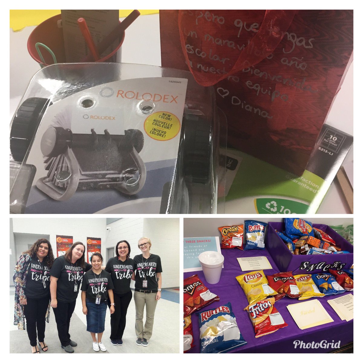 Cortesducks's tweet photo. What a great way to welcome the newbies at Dogwood...snacks, and a welcome gift from my teammates!! #kindertribe #blessed https://t.co/ZSlUDoNPSd