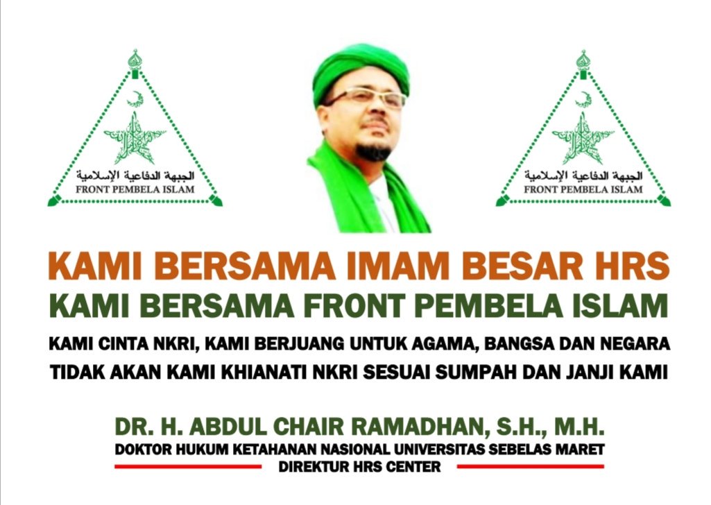 ChairRamadhan's tweet photo. Dukung IB HRS, Dukung FPI, Kami Cinta NKRI, Kami Tidak Akan Khianati NKRI Sesuai Sumpah &amp; Janji. https://t.co/UCjZcS5elo