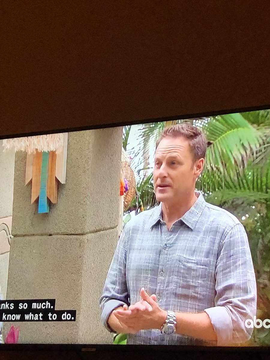 julianamoneta's tweet photo. anyone else just picture chris harrison standing there for days with no food or water waiting for the next person to show up #BachelorInParadise #bachelornation https://t.co/jbbhstmlyg