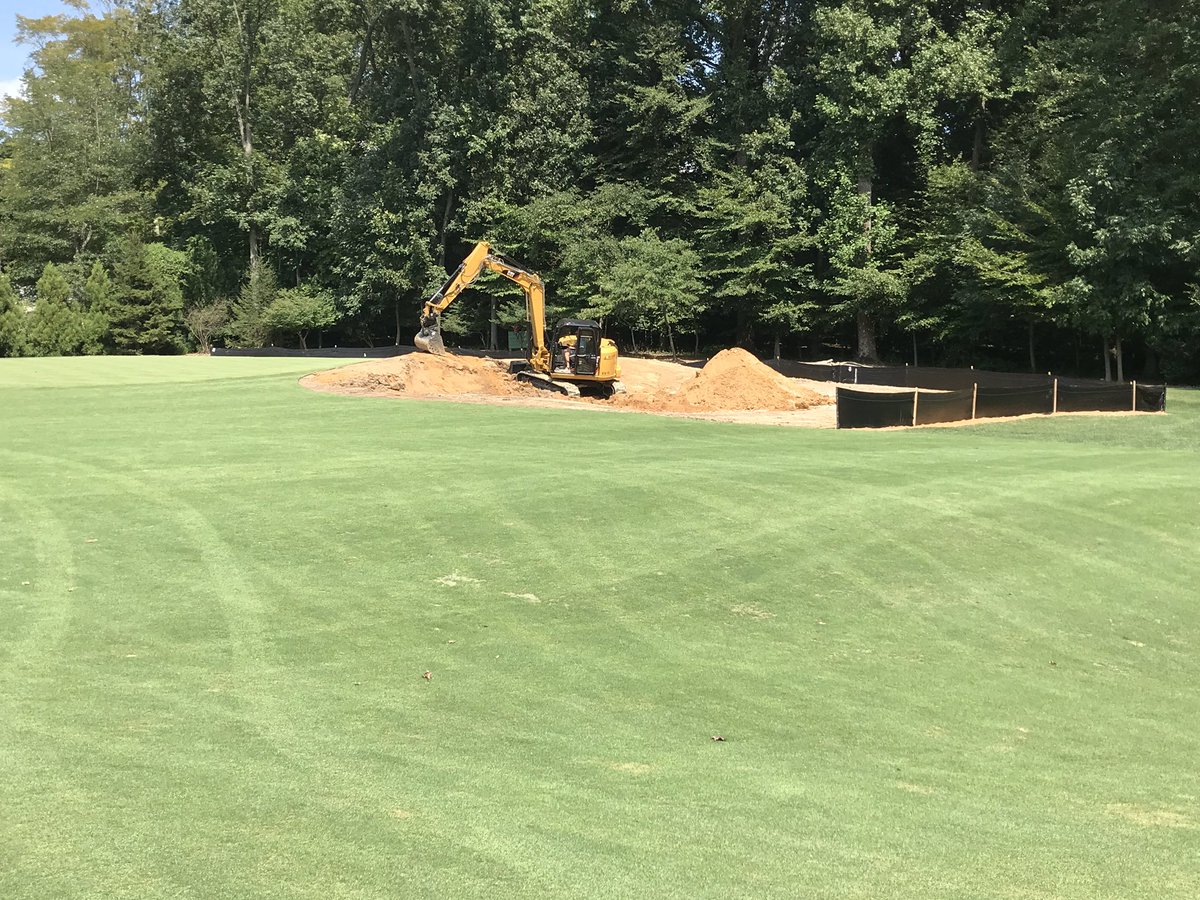 TotalTurfGS's tweet photo. Great first day at Burning Tree Club, MD. The crew led by PM, John Lytle was able to hit the ground running to get the first set of holes ready for Jim Wagner to come in this afternoon to start shaping........
#hansegolfdesign #ttgsinthemidatlantic #cavemanconstruction https://t.co/a08JHFIZH0