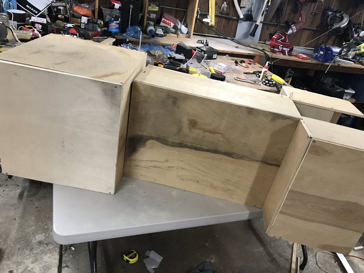 circuitchicken's tweet photo. Had some free time the last few days so I decided to start working on a gigantic @Minecraft creeper! It uses a raspberry pi, Adafruit motor hat, @adafruit pwm board, victor spx motor  controller, and a Xbox 360 controller. Can’t wait to show it off at @MkeMakerFaire! https://t.co/Y44cCc4hFG
