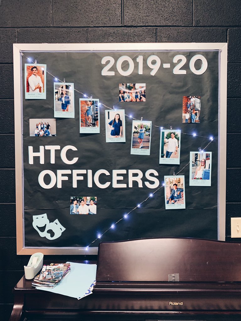 HebronTheatre's tweet photo. Our HTC officers worked hard on our last day of summer to make our boards look perfect for the first day, here’s a sneak peek! 🤩⭐️🎭 Who’s excited for the 2019-2020 school year?!?! https://t.co/prZdQ6wjgO
