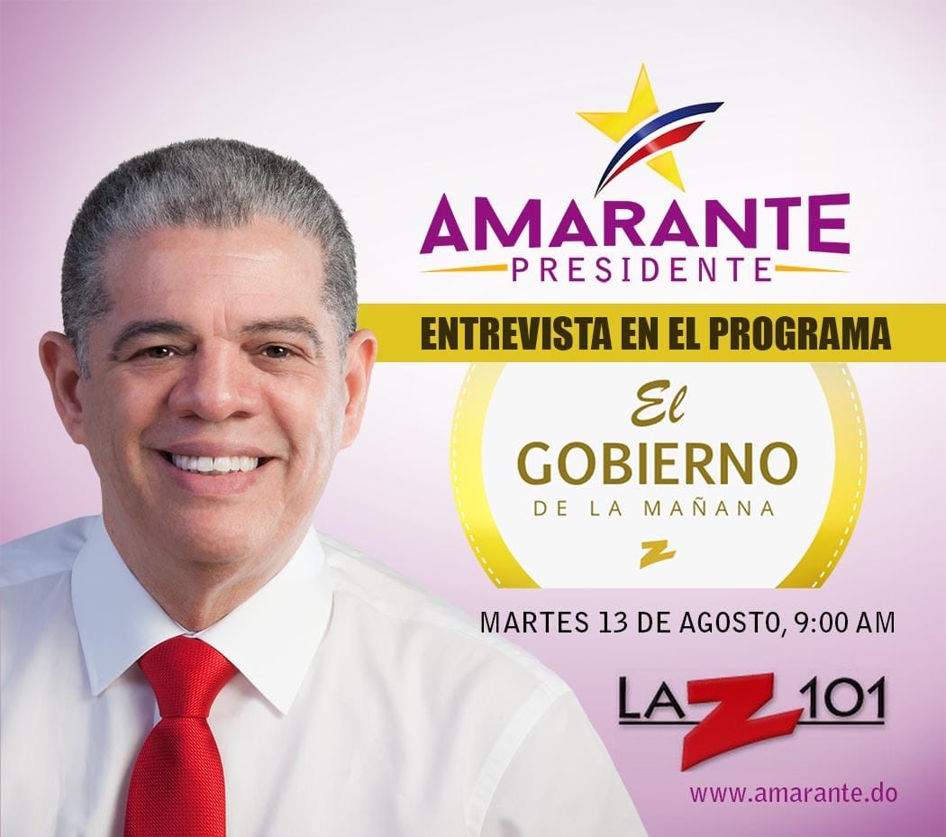 [MAÑANA] <a href="/CarlosAmaranteB/">Carlos Amarante Baret</a> estará  “El Gobierno de la Mañana”  por la  <a href="/z101digital/">Z101 Digital</a> en una interesante entrevista.  ¿Te lo piensas perder? ¡Nosotros no! 

S I N T O N I Z A 🤓
#AmaranteEnLosMedios 
⏰ 9:00 a.m.
📻 101.3 F.M. 

RT ☝️