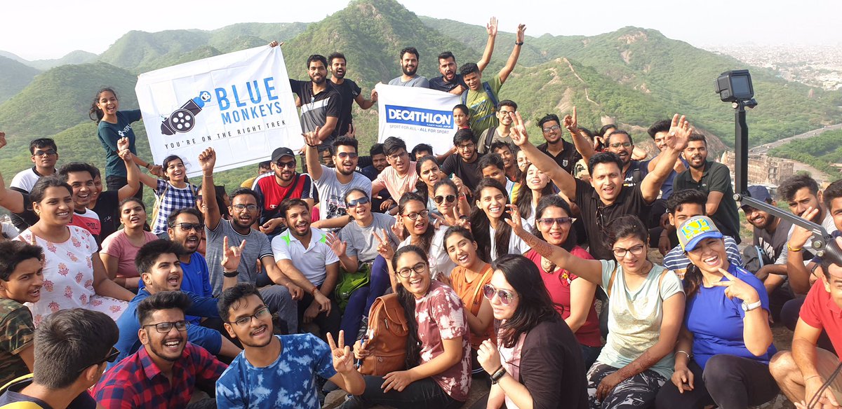BlueMonkeys7's tweet photo. The crazy crowd of 80+ people and their happy faces after the monsoon hike near Jal Mahal that happened on July 14.
#decathlonjaipur #Bluemonkeys #jaipur https://t.co/81vCuVXDYo