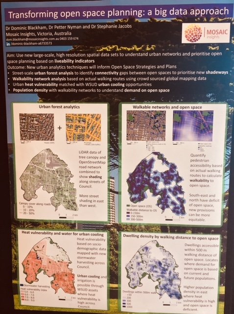 Dorenika1's tweet photo. @Mosaic_Insights contributed this 'Transforming open space planning: a big data approach' poster to this year #LIVEABLE19 #liveability #liveablecities https://t.co/F5ZJSe4qlK