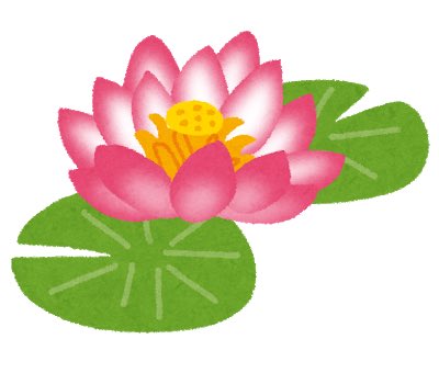 ３１０ あと いらすとや Irasutoya さんの睡蓮のイラストは花がハスになってるので差し替えてほしい