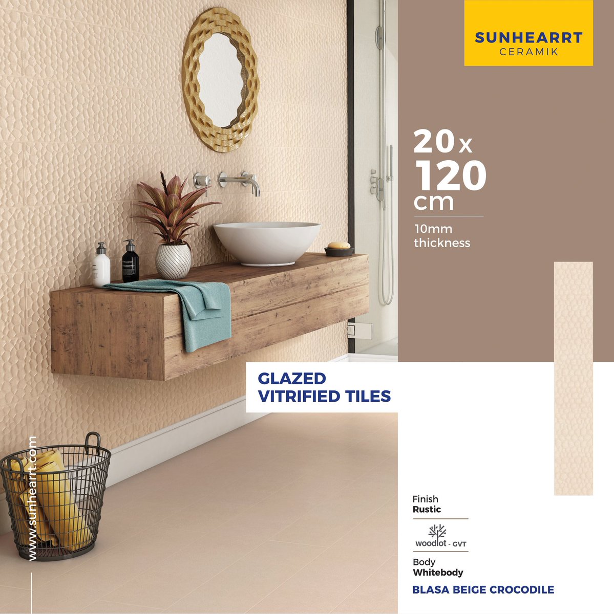 sunhearrt's tweet photo. Choose tiles that go well with any color and style of furniture.
Glazed Vitrified Tiles with #RusticFinish & #WhiteBody
#BLASA_BEIGE_CROCODILE
#20X120cm | #10mmthickness
#Woodlot_gvt
#sunhearrtcer #Multiplesize #homedecor #Manufacturer
https://t.co/22af5ZzWnX https://t.co/GEzRUJ8cfW